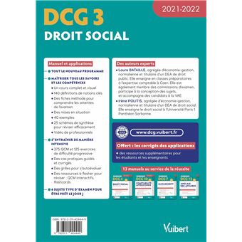 DCG 3 - Droit social : Manuel et Applications 2021-2022