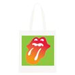 Sac à main The Rolling Stones Green Popart Tongue Blanc