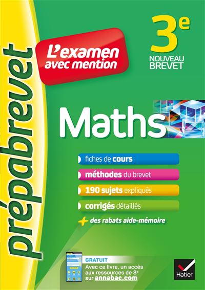 Prépabrevet Maths 3ème Cycle 4 L'examen avec mention