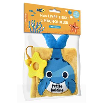 Livre tissu à mâchouiller - petite baleine