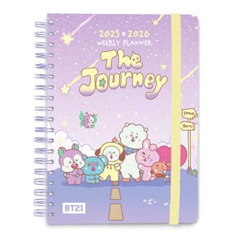 Agenda scolaire 2025-2026 BT21 The Journey semainier A5 12 mois