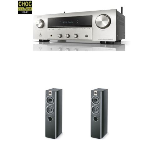 Ampli?cateur Hi-Fi Denon DRA-800H Argent + Enceinte compacte Focal 716 Black Style Vendue par paire