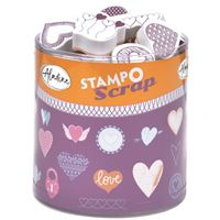 Set Timbri Scrapbooking Matrimonio Aladine - 31 Timbri Floreali Con Inchiostro Nero - Foto 4