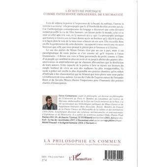L'écriture poétique comme patrimoine immatériel de l'humanité