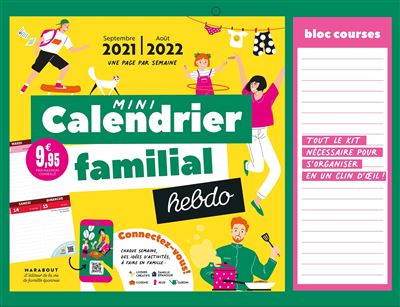 Mini calendrier familial hebdo 2021-2022 -  Collectif - broché