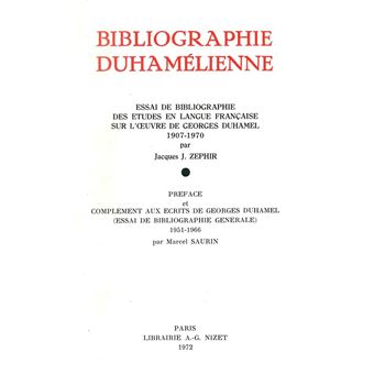 Bibliographie duhamélienne