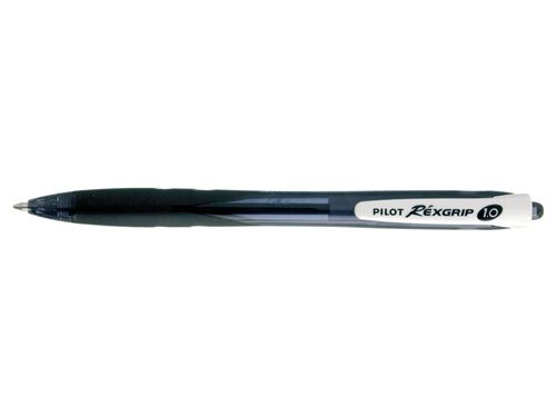 PILOT Lot de 12 Stylos &agrave; bille REXGRIP BEGREEN Pointe Moyenne 1.0 Noir