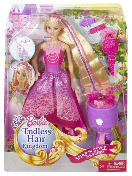 Poupée Barbie Boucles infinies en violet Royaume Chevelure Magique en Barbie  