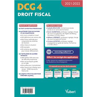 DCG 4 - Droit fiscal : Manuel et Applications 2021-2022