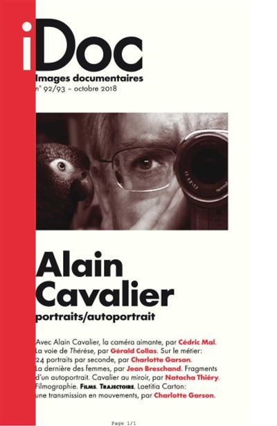 Images documentaires,92-93:alain cavalier l'art du portrait