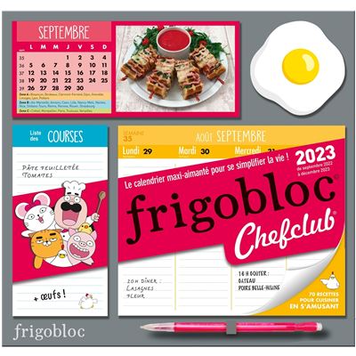 Frigobloc Hebdomadaire 2023 Chefclub (de sept. 2022 à déc. 2023)