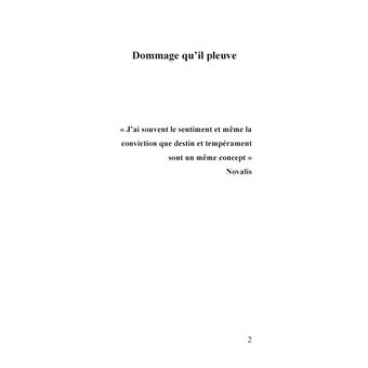 Dommage qu'il pleuve