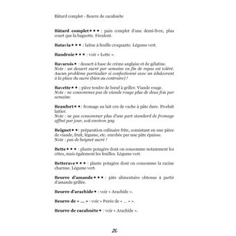 Dictionnaire alimentaire du diabète