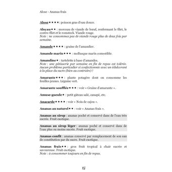 Dictionnaire alimentaire du diabète