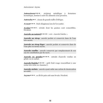 Dictionnaire alimentaire du diabète
