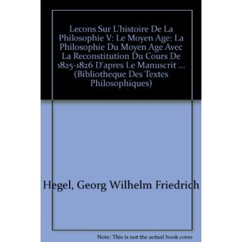 Leçons sur l'histoire de la philosophie V