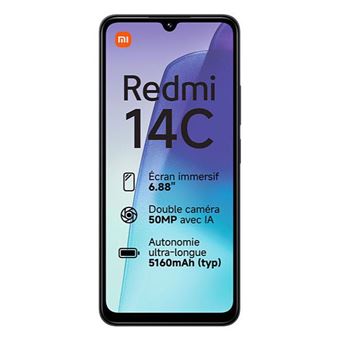 Xiaomi Redmi 14C - 4G smartphone - double SIM - RAM 4 Go / Mémoire interne 128 Go - 6.88" - 1640 x 720 pixels (120 Hz) - 2x caméras arrière 50 MP - front camera 13 MP - noir minuit