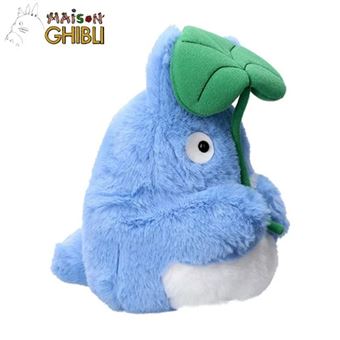 Peluche Mon voisin Totoro Ghibili : Nakayoshi Totoro Bleu avec feuille