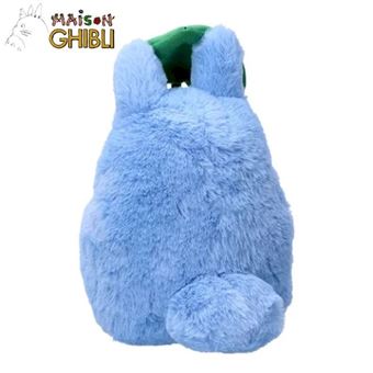 Peluche Mon voisin Totoro Ghibili : Nakayoshi Totoro Bleu avec feuille