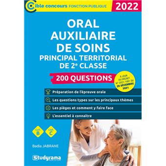 Oral – Auxiliaire de soins principal territorial de 2e classe – 200 questions