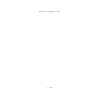 Petit cours de solfège pour adultes