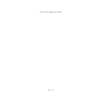 Petit cours de solfège pour adultes