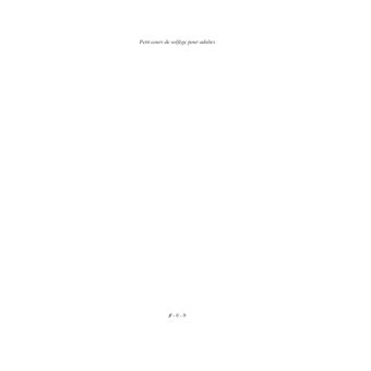 Petit cours de solfège pour adultes