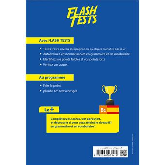 Espagnol Flash Tests niveau B1. Testez votre niveau d'espagnol !
