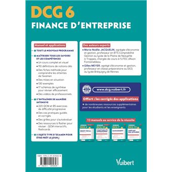 DCG 6 - Finance d'entreprise : Manuel et Applications
