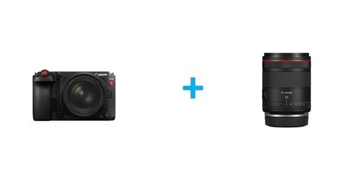 Caméra Vidéo Plein Format Canon EOS C50 + Poignée Xlr Noir + Objectif Hybride Canon Rf 35Mm F/1.4 L Vcm Noir pour Monture Canon R / Rf Hybride