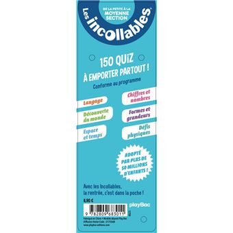 Les incollables - 150 quiz pour réviser - De la petite à la moyenne section