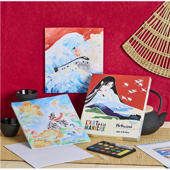 L'art à la manière d'Hokusai - Peinture aquarelle - boîte avec accessoires