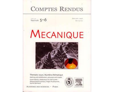 Comptes rendus academie des sciences mecanique tome 335 fasc