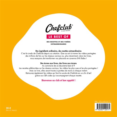 Le Best of Chefclub 45 recettes salées à partager - relié - Chefclub -  Achat Livre