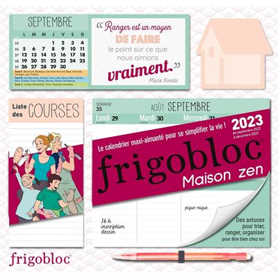 Frigobloc hebdomadaire maison zen 2023 - 16 mois - (de sept. 2022 à déc. 2023) -  Collectif - broché