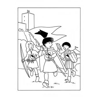Les coloriages Loupio - Chevaliers et châteaux