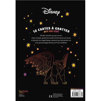 DISNEY - Les Ateliers Disney - 12 cartes à gratter Arc-en-ciel - Créatures fantastiques
