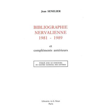 Bibliographie nervalienne 1981-1989