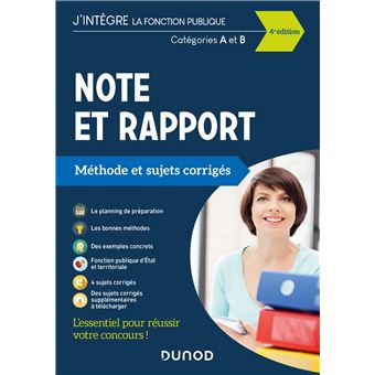 Note Et Rapport De Synthèse Méthodologie Et Sujets Corrigés Dédiés Aux ...