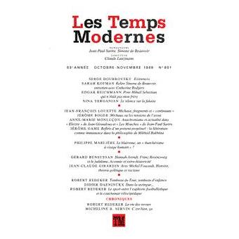 Les temps modernes 601 (novembre 1998) - 1