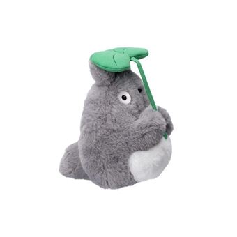 Peluche Mon voisin Totoro Ghibili : Nakayoshi Totoro Gris avec feuille