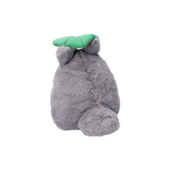 Peluche Mon voisin Totoro Ghibili : Nakayoshi Totoro Gris avec feuille