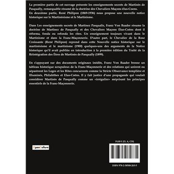 Les enseignements secrets de Martinez Pasqualis