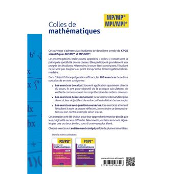 Colles de Mathématiques - MP/MP* MPI/MPI* - Programme 2022