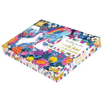Puzzle doré licornes - 100 pièces
