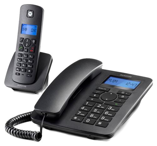 Motorola C4201 Téléphone analog/dect Identification de l'appelant Noir