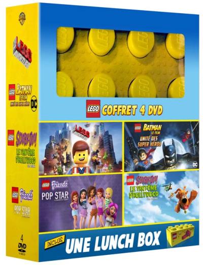 Coffret Lego et Lunch Box Brique Lego 4 films DVD