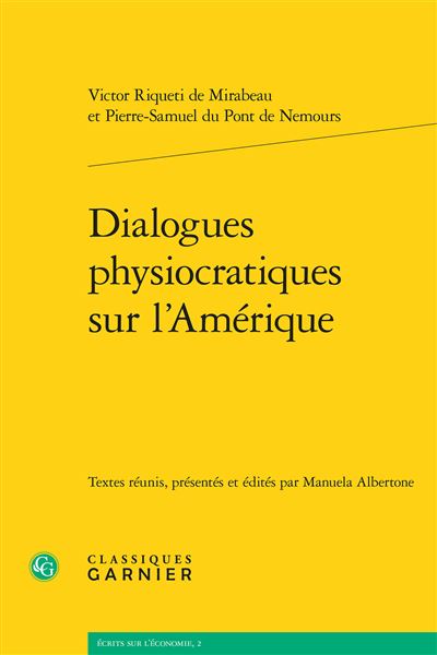 Dialogues physiocratiques sur l'Amérique