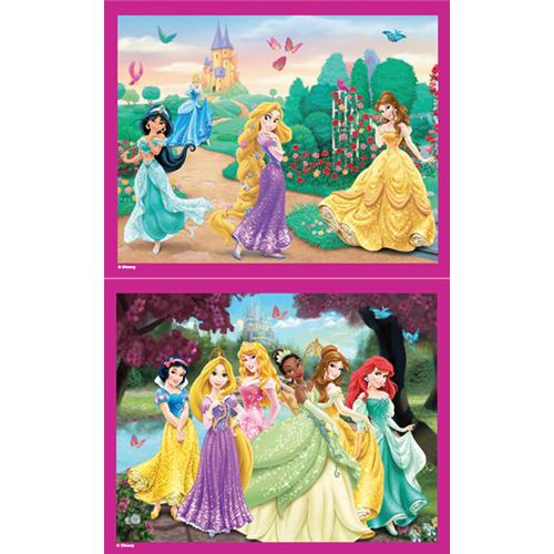 Puzzle 2X25 pièces Dans le jardin/ Au bord de la rivière Princesses Disney MB Puzzles