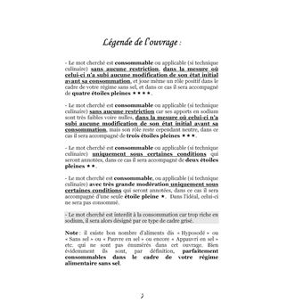 Dictionnaire alimentaire du régime sans sel